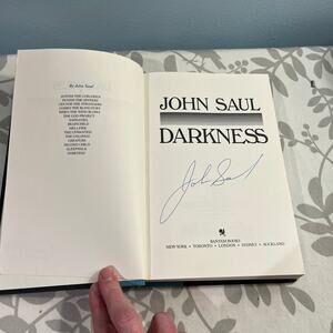 John Saul Darkness 1991 First Printing Hardcover w/ Signature on Title Page